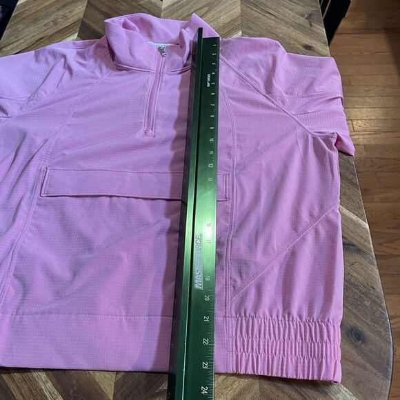 Athleta‎ Boundless Popover Jacket Maritima Pink Ripstop Kangaroo Pouch Medium - Picture 6 of 7